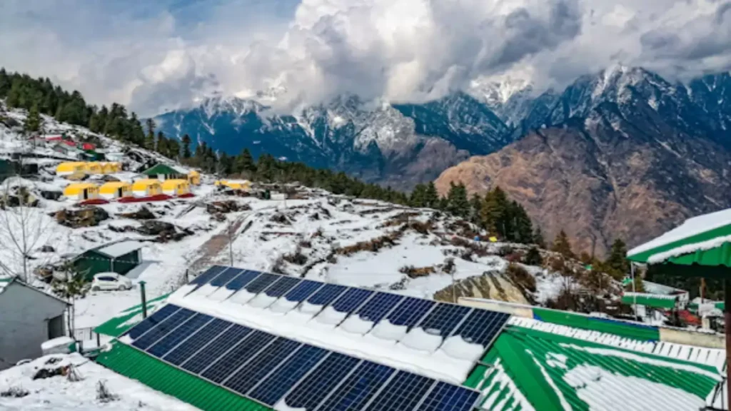Snowfall in Auli hill Station